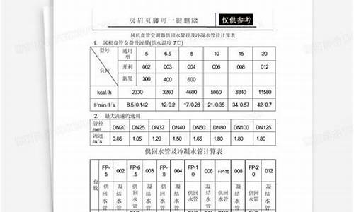 风机盘管水管计算公式_风机盘管水管计算